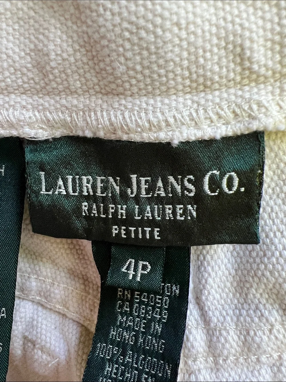 Vintage Lauren Ralph Lauren High Wated Cream Cotton Straight Jeans